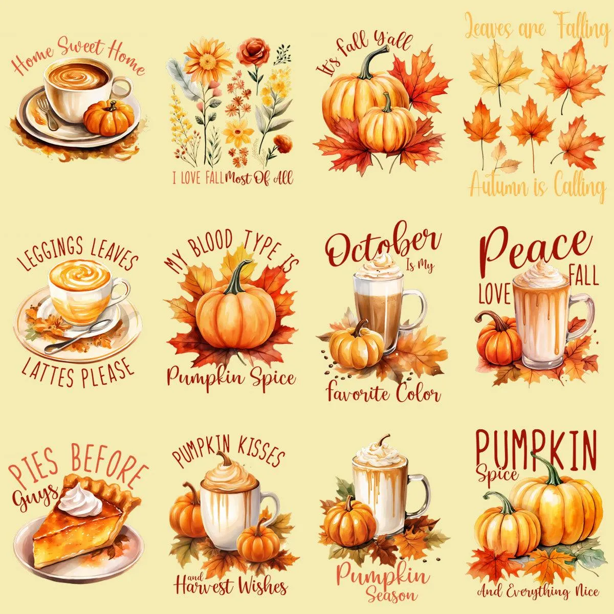 49 Mega Autumn Fall Designs Bundle PNG