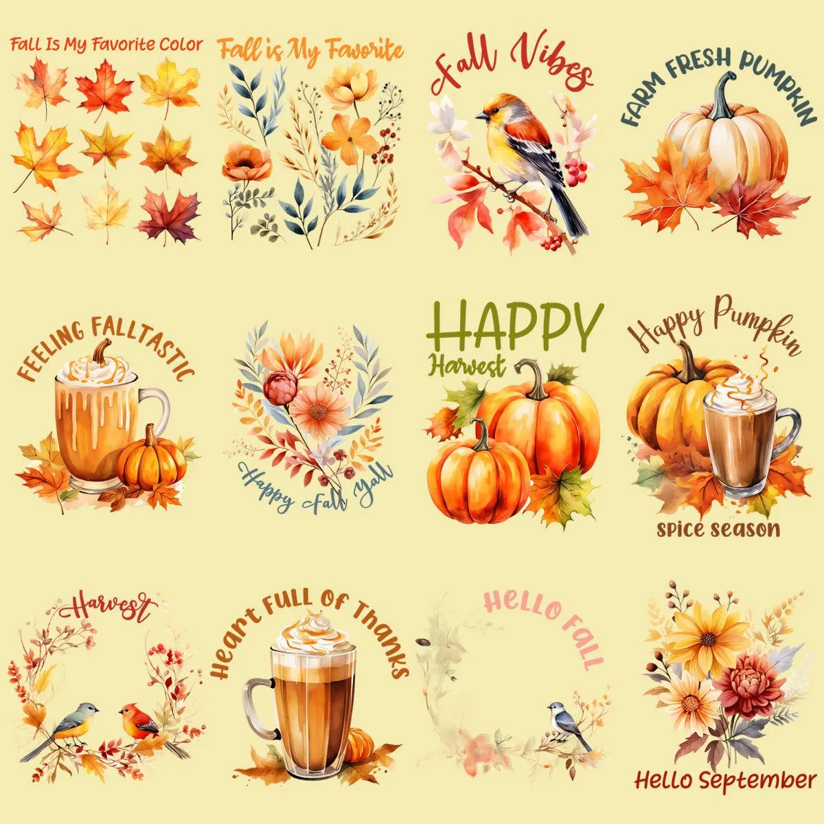 49 Mega Autumn Fall Designs Bundle PNG