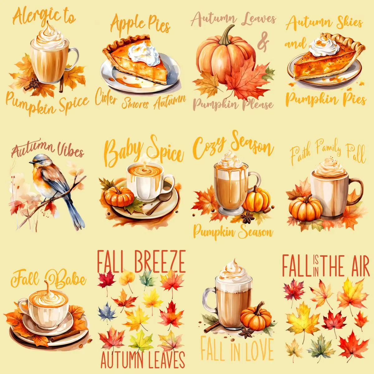 49 Mega Autumn Fall Designs Bundle PNG