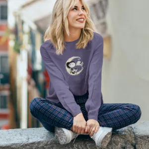 a bit late Moon Storytime Purple Long Sleeve