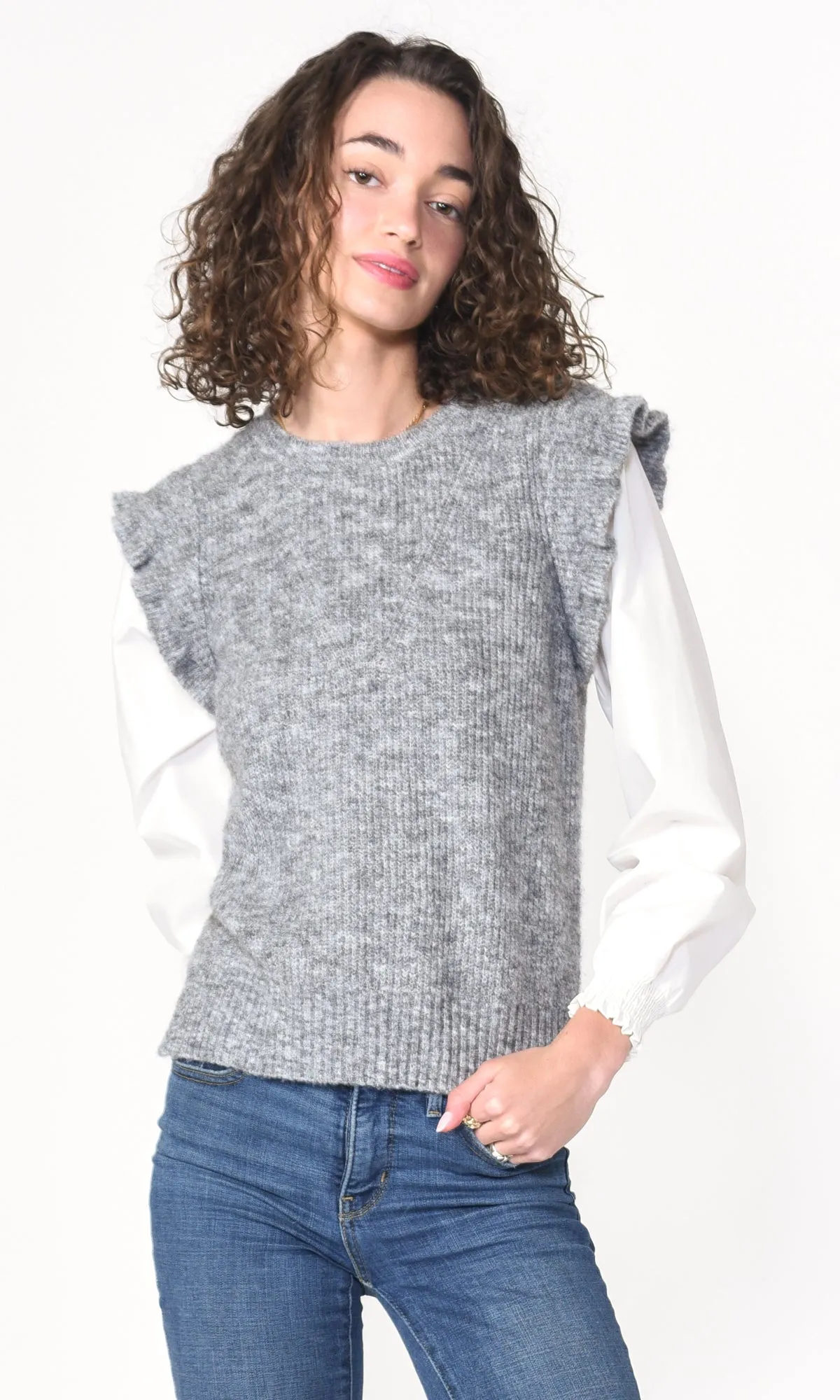 Adela Twoffer Vest Sweater Top - FINAL SALE