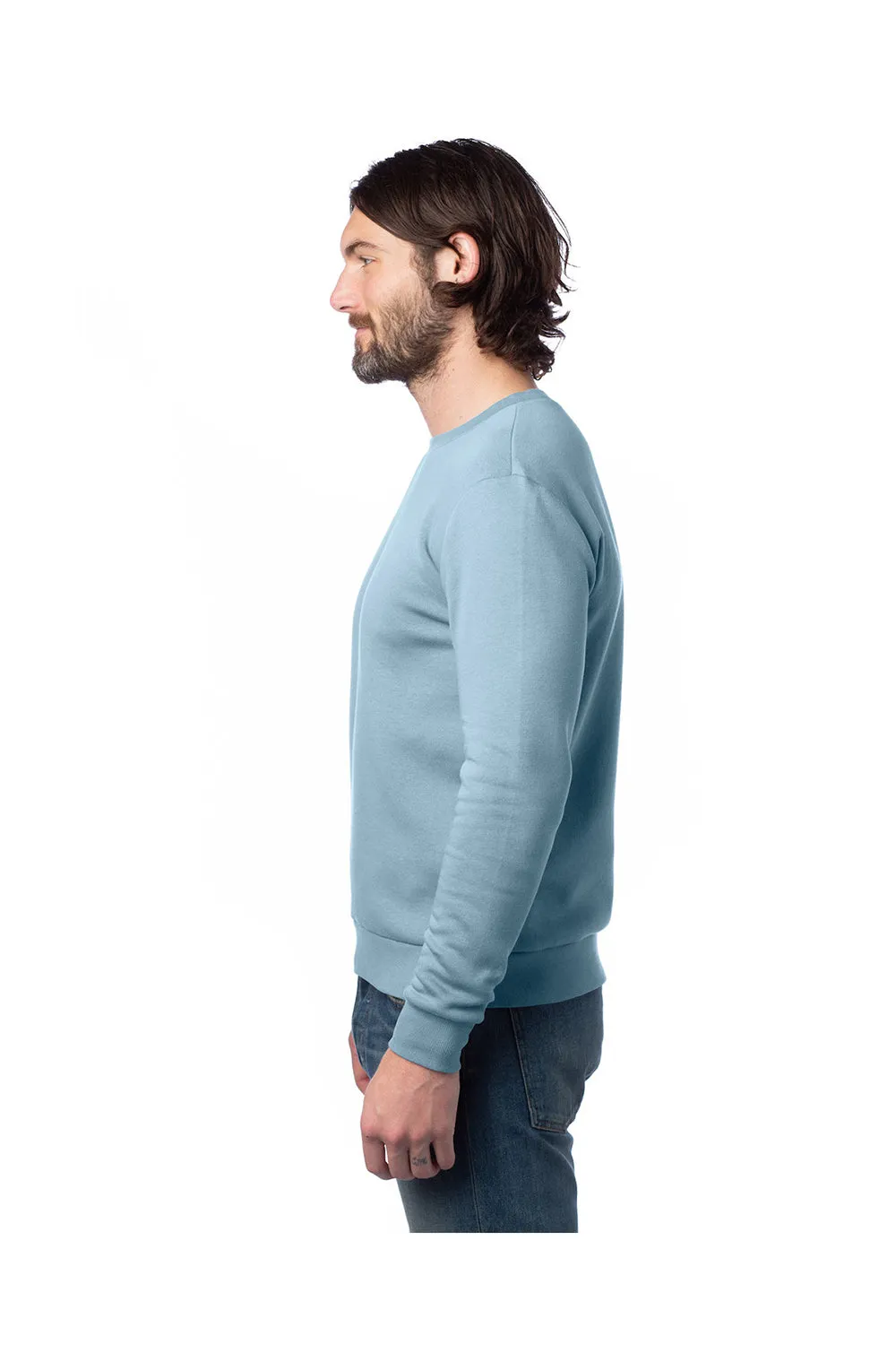 Alternative Mens Eco Cozy Fleece Crewneck Sweatshirt - Light Blue