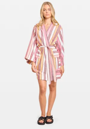 ARIANE ROBE CORAL FEZ STRIPE