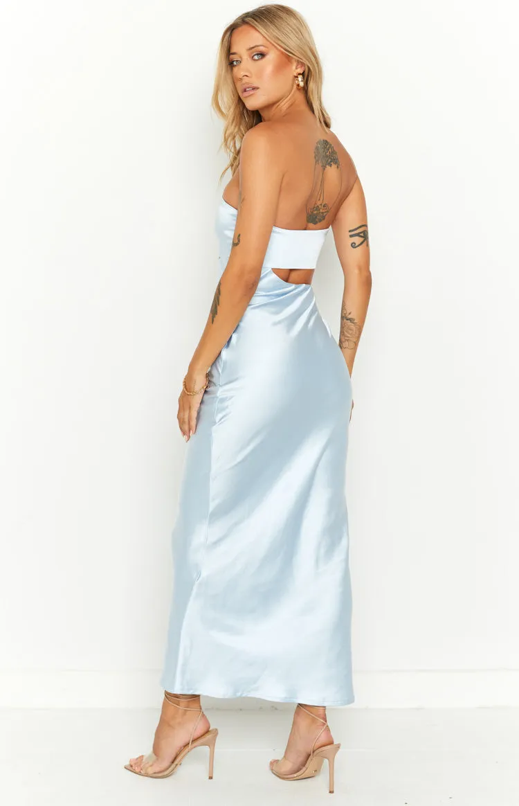 Blair Ice Blue Strapless Maxi Dress