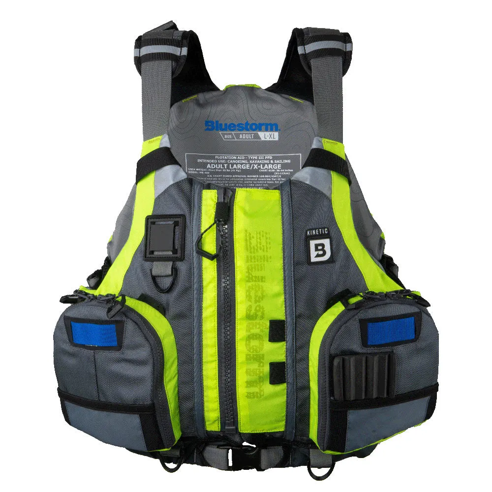 Bluestorm Kinetic Kayak Fishing Vest - Hi-Vis - 2XL/3XL [BS-409-HVS-XXL]