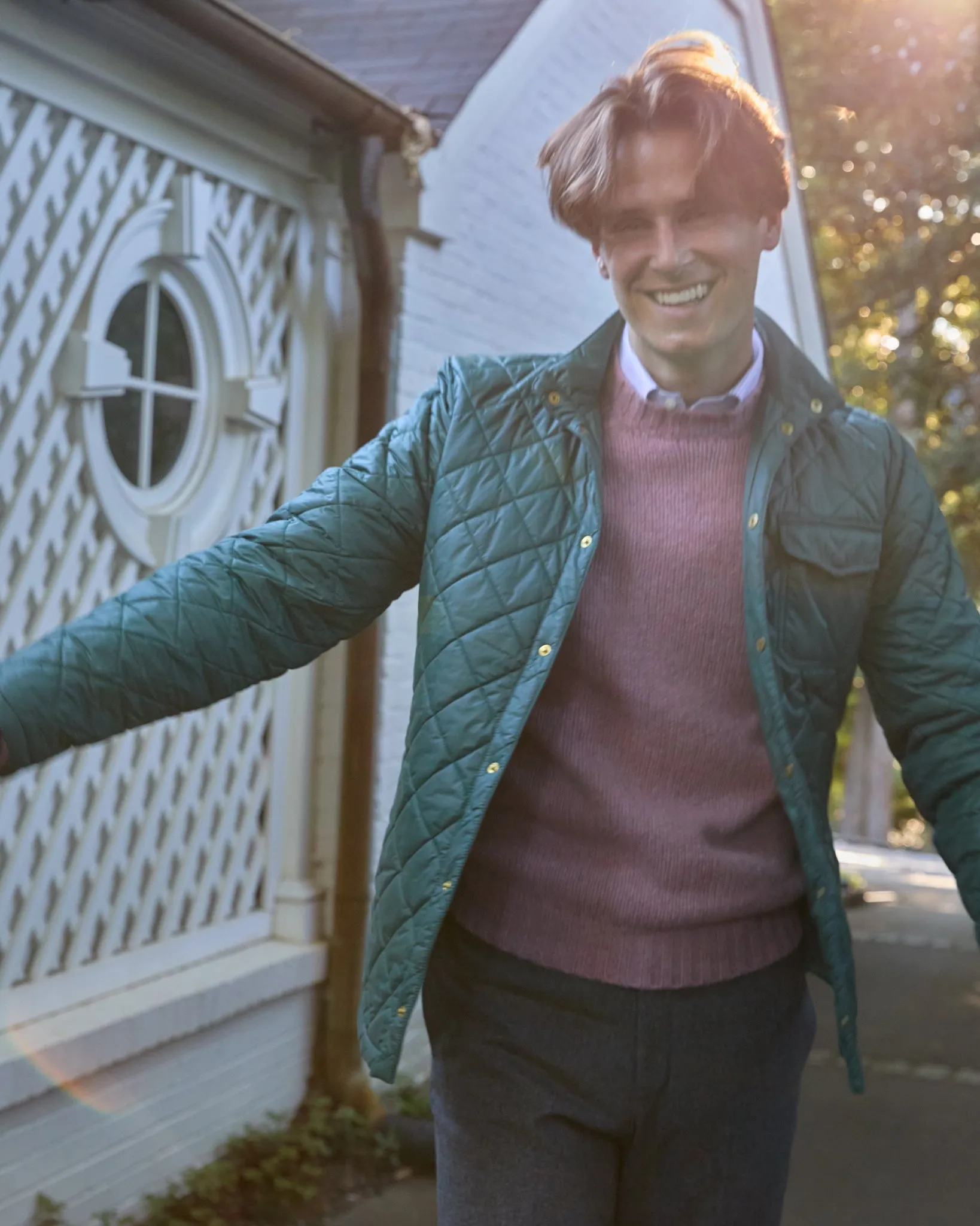 Cashpad Quilted Traveler's Jacket in Spruce Nylon