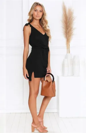 Chic Asymmetrical Tie V-Neck Sleeveless Dress for Effortless Elegance