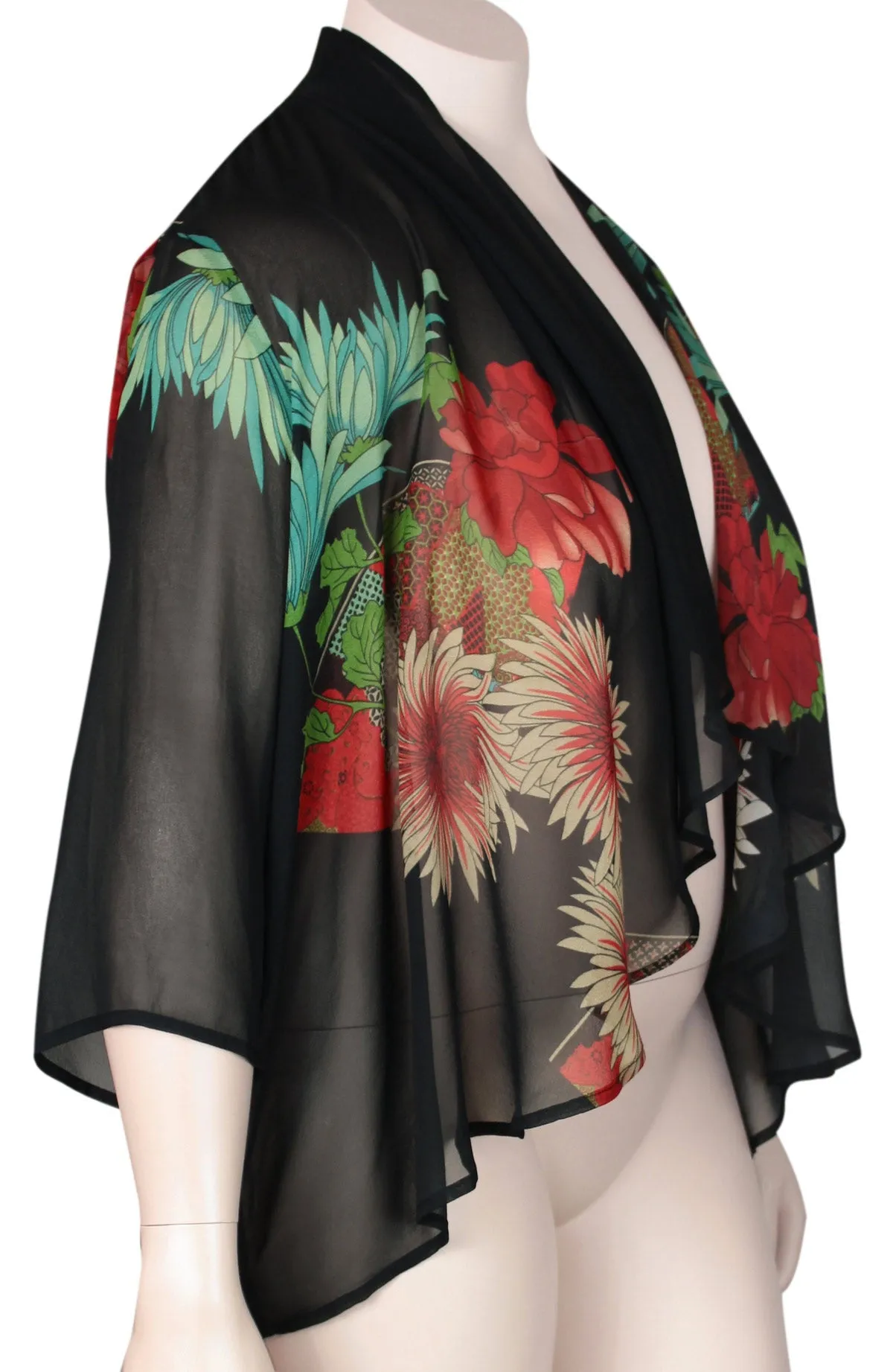 Citron Silk Georgette Flutter Jacket