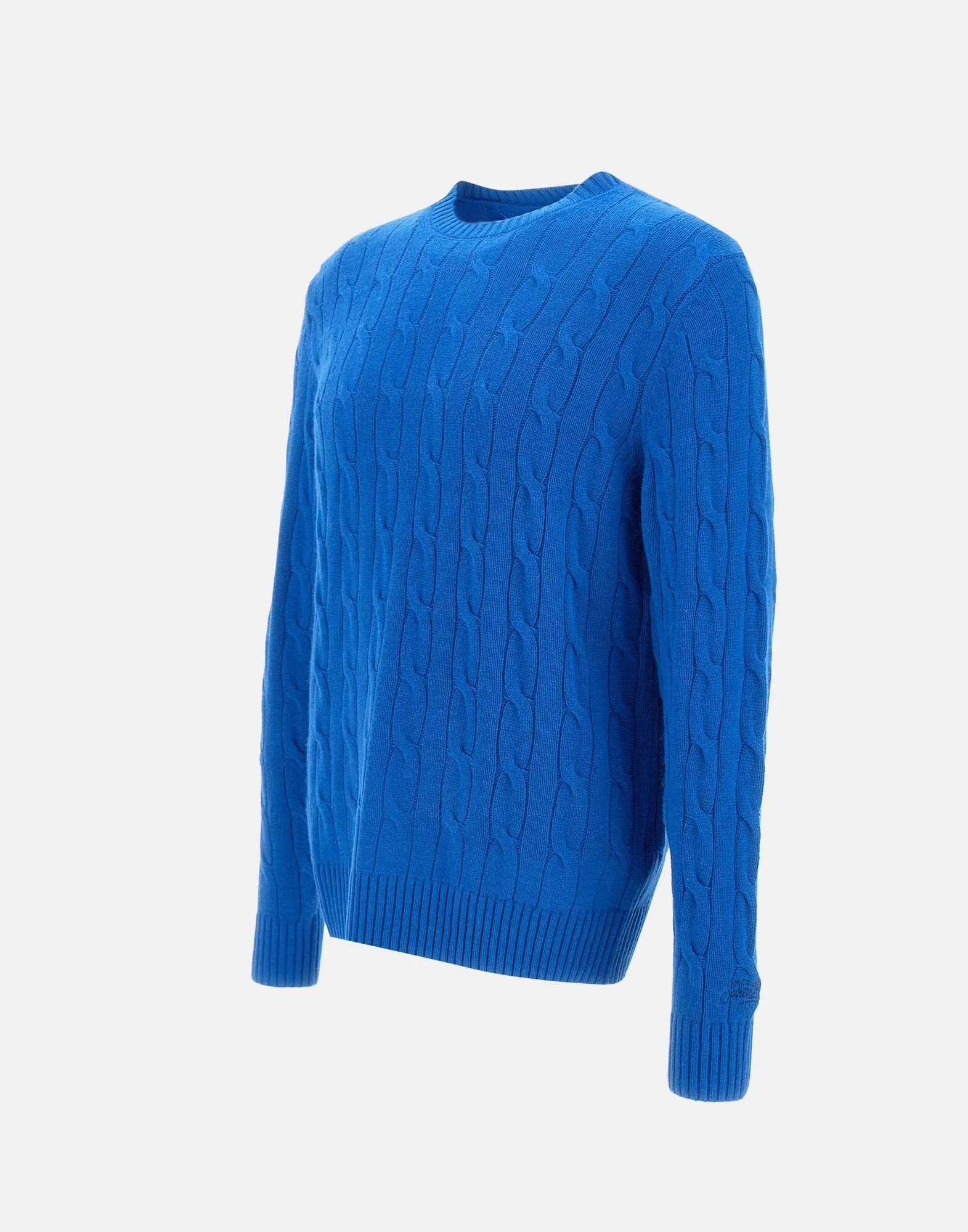 Cobalt Blue Cable Knit Sweater