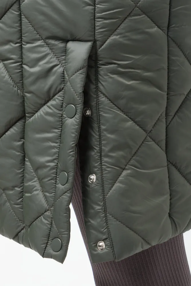 Collared Sleeveless Jacket Green