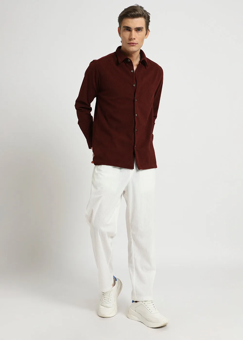 Decadant Maroon Corduroy Shirt