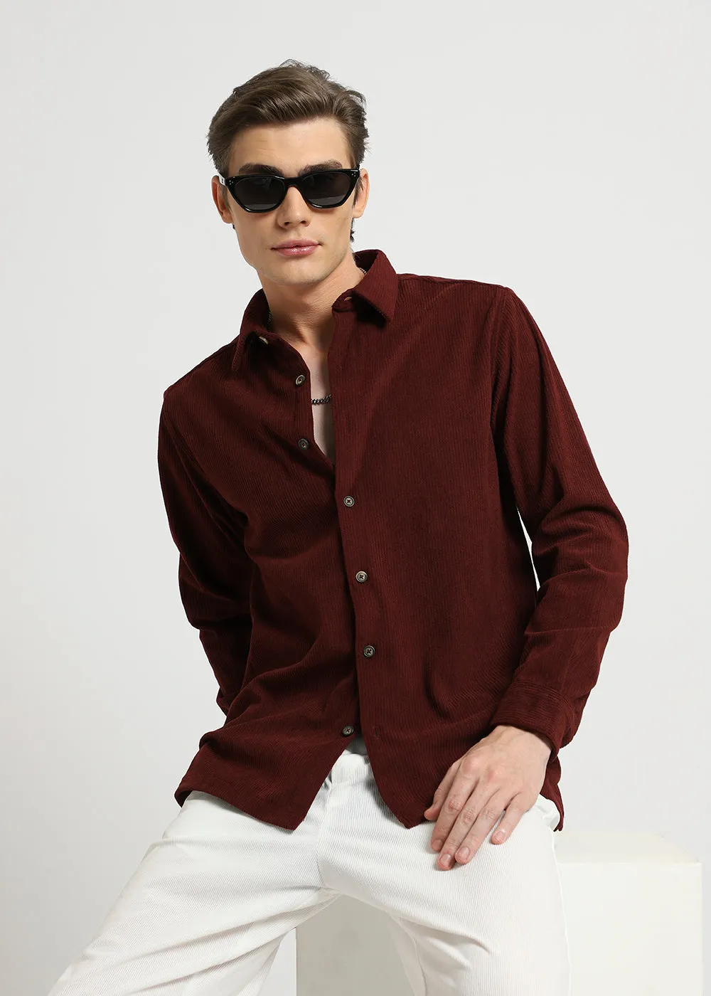 Decadant Maroon Corduroy Shirt