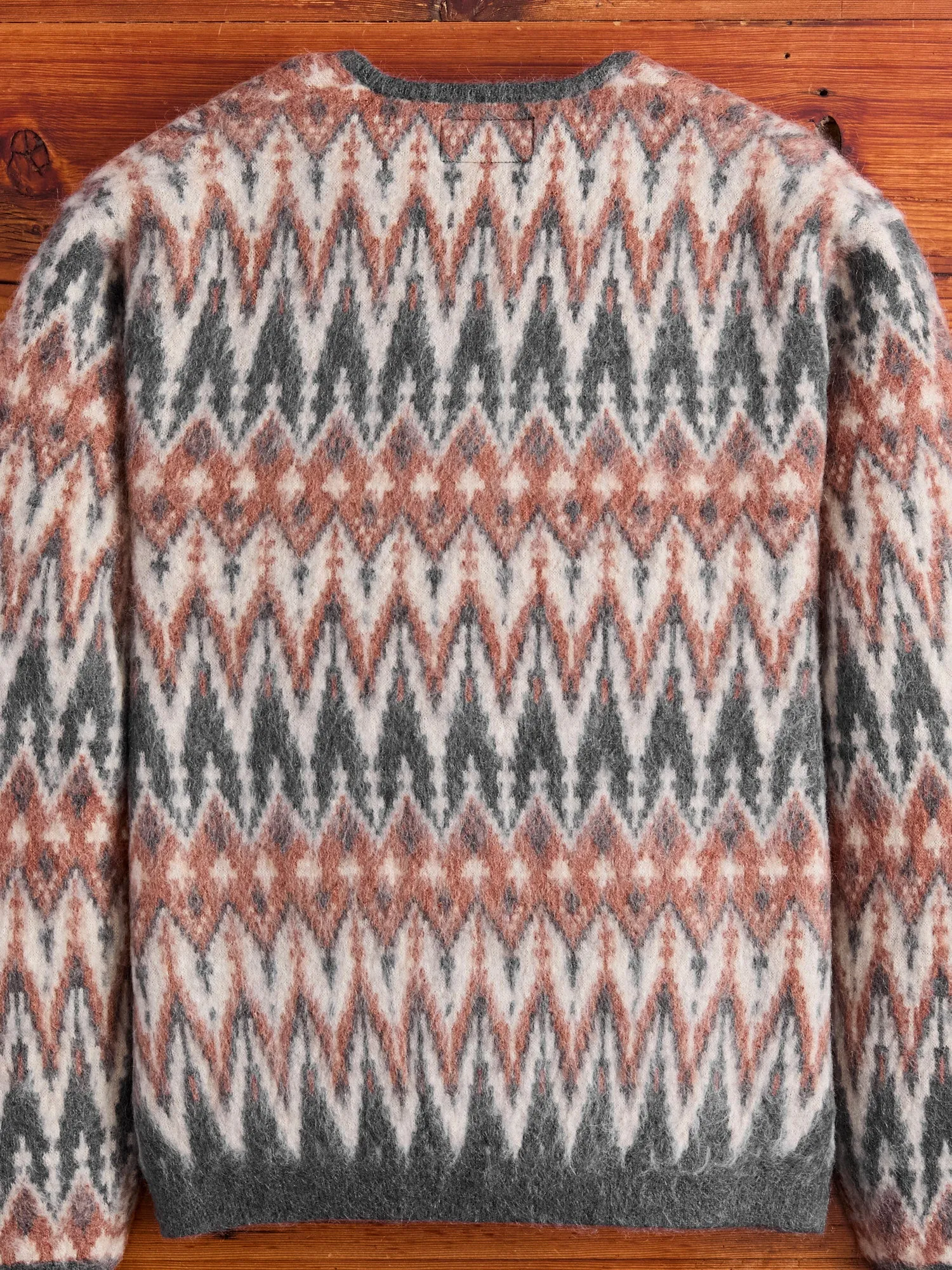 Double Chevron Jacquard Cardigan in Grey