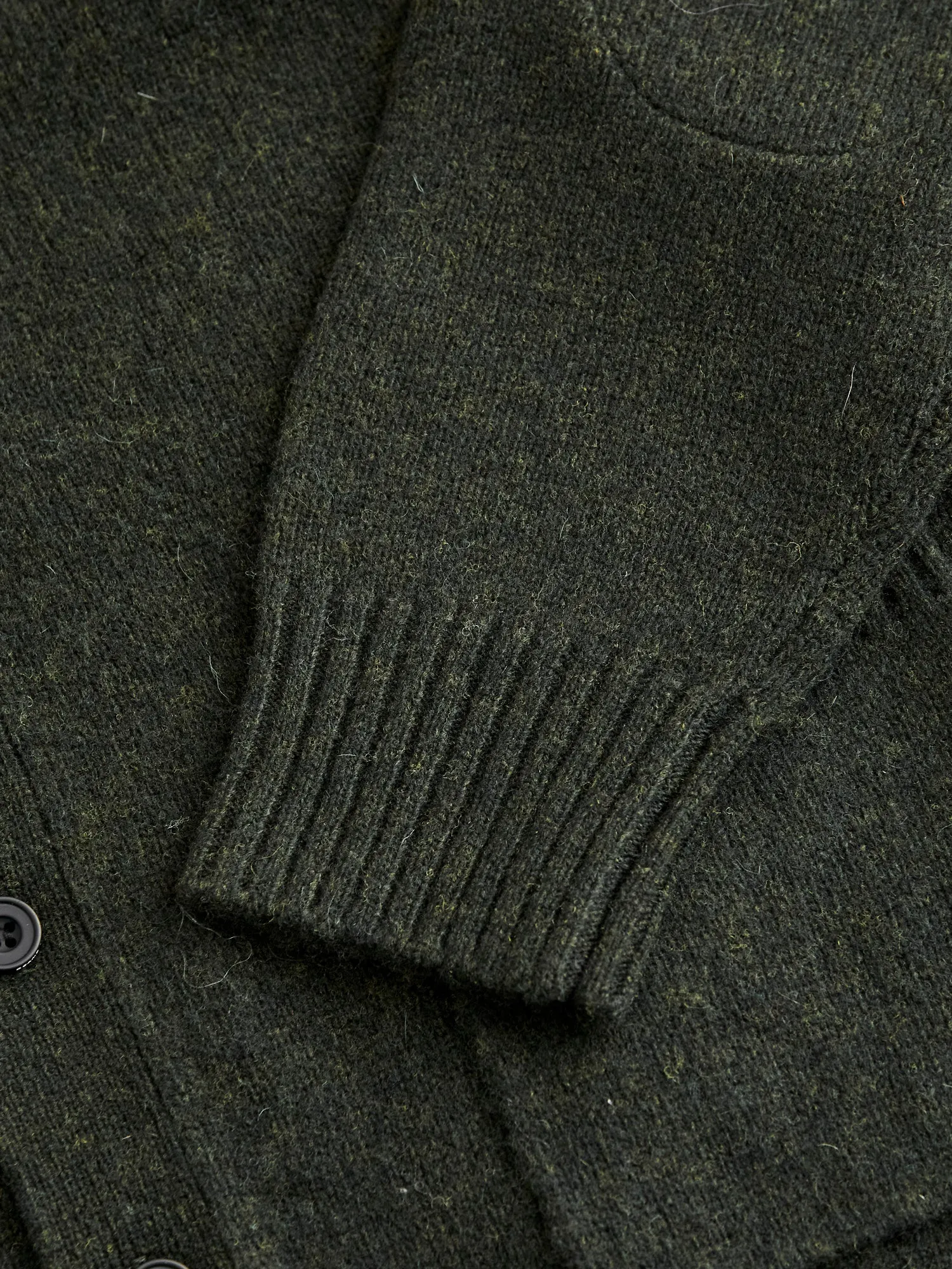 Elbow Patch 7G Cardigan in Olive