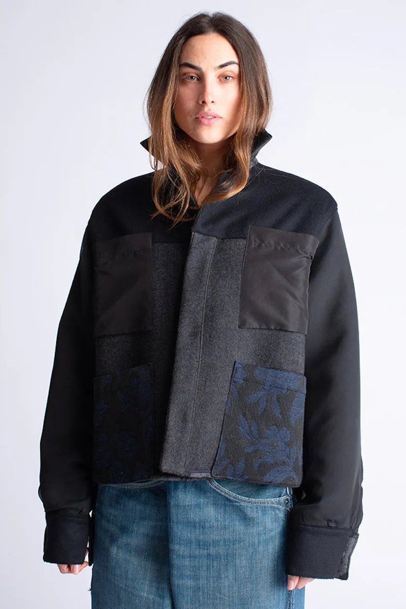 Francesca Marchisio - Cropped Work Jacket:  Grey Check