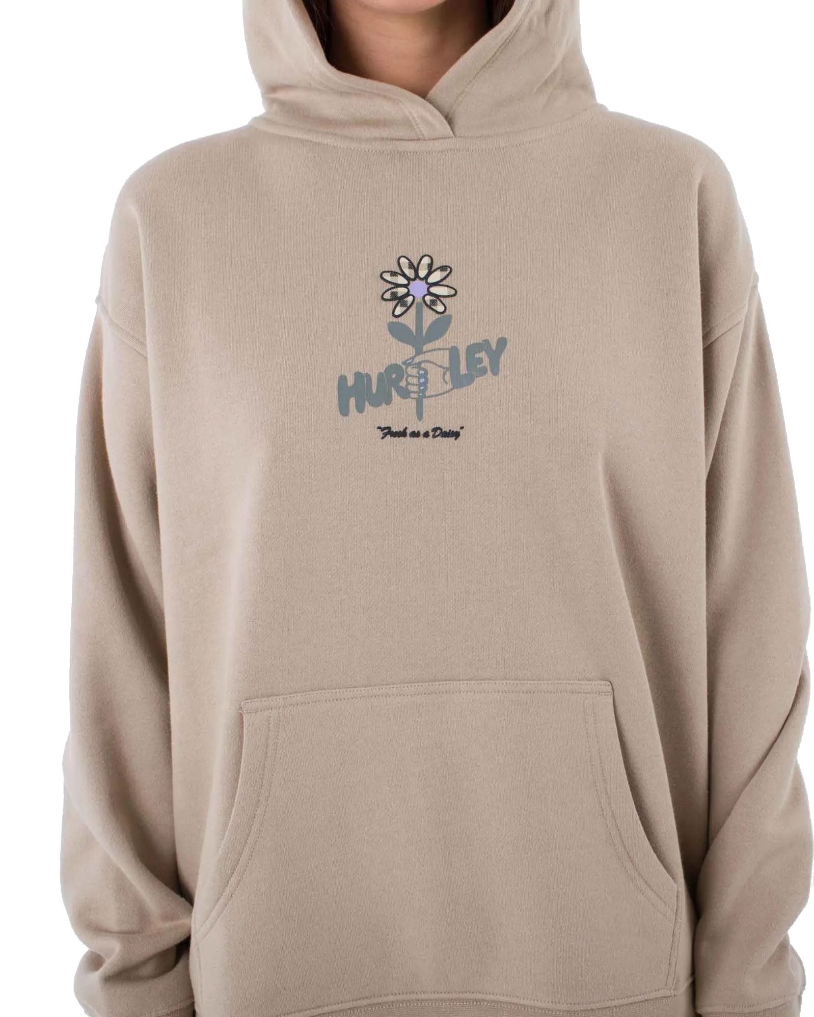 Fresh As A Daisy Pullover Hoodie in Trench Coat