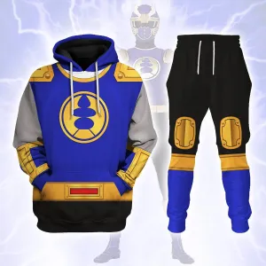 Gearhomie Power Rangers Ninja Storm Navy Thunder Ranger Hoodies Sweatshirt T-shirt Hawaiian Tracksuit