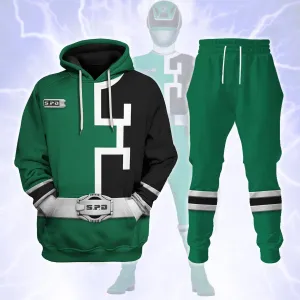 Gearhomie S.P.D Green Ranger Hoodies Sweatshirt T-shirt Sweatpants Hawaiian Tracksuit