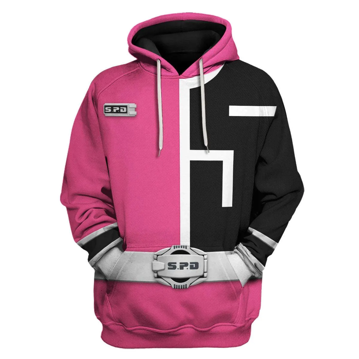 Gearhomie S.P.D Pink Ranger Hoodies Sweatshirt T-shirt Sweatpants Hawaiian Tracksuit