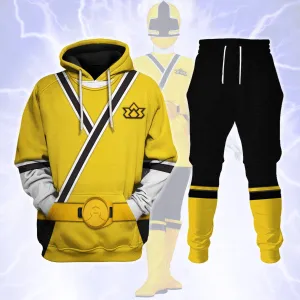 GearHomie Yellow Power Rangers Samurai Hoodies Sweatshirt T-shirt Hawaiian Tracksuit