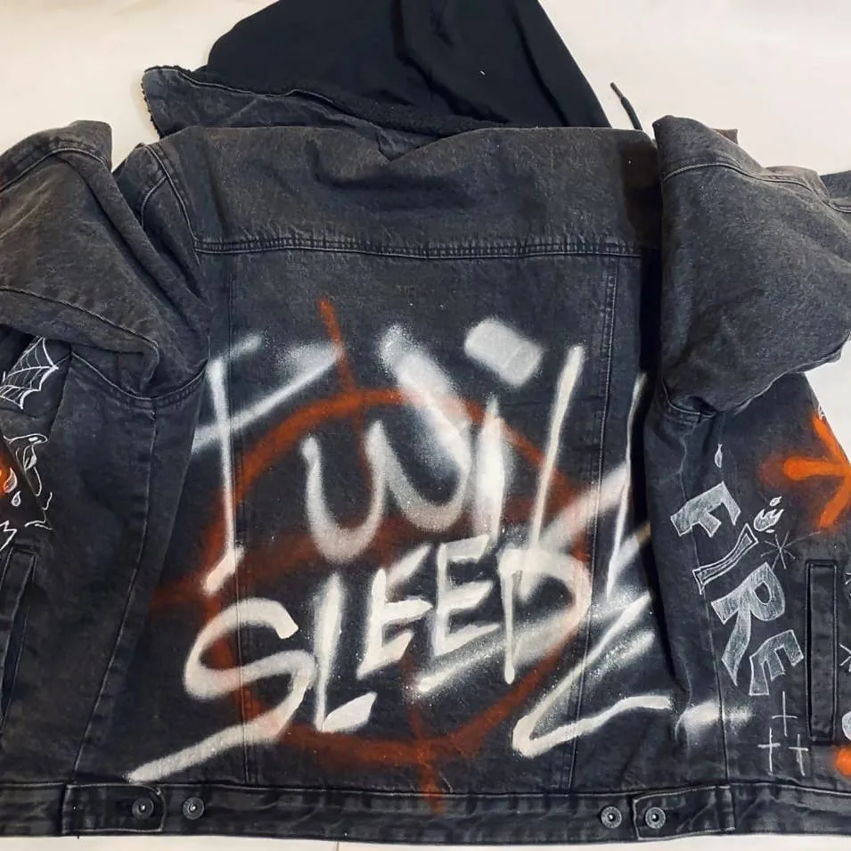 Graffiti Hand-Painted Denim Jacket