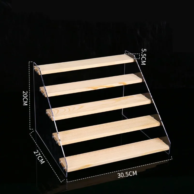 Hand Display Step Blind Box Storage Acrylic Wood Stepped Display Rack Ornaments Toy Display Rack