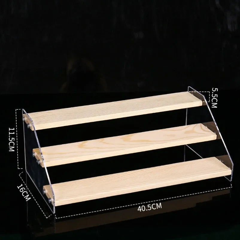 Hand Display Step Blind Box Storage Acrylic Wood Stepped Display Rack Ornaments Toy Display Rack