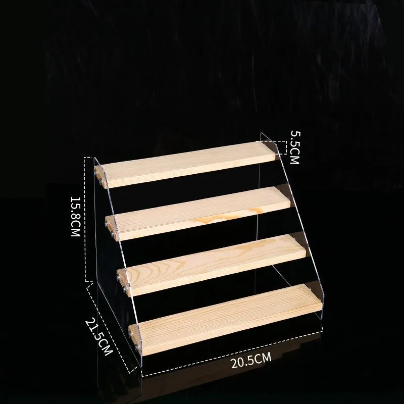 Hand Display Step Blind Box Storage Acrylic Wood Stepped Display Rack Ornaments Toy Display Rack