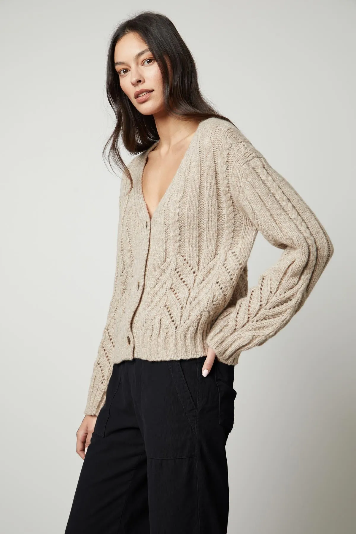 HAZEL ALPACA CABLE KNIT CARDIGAN