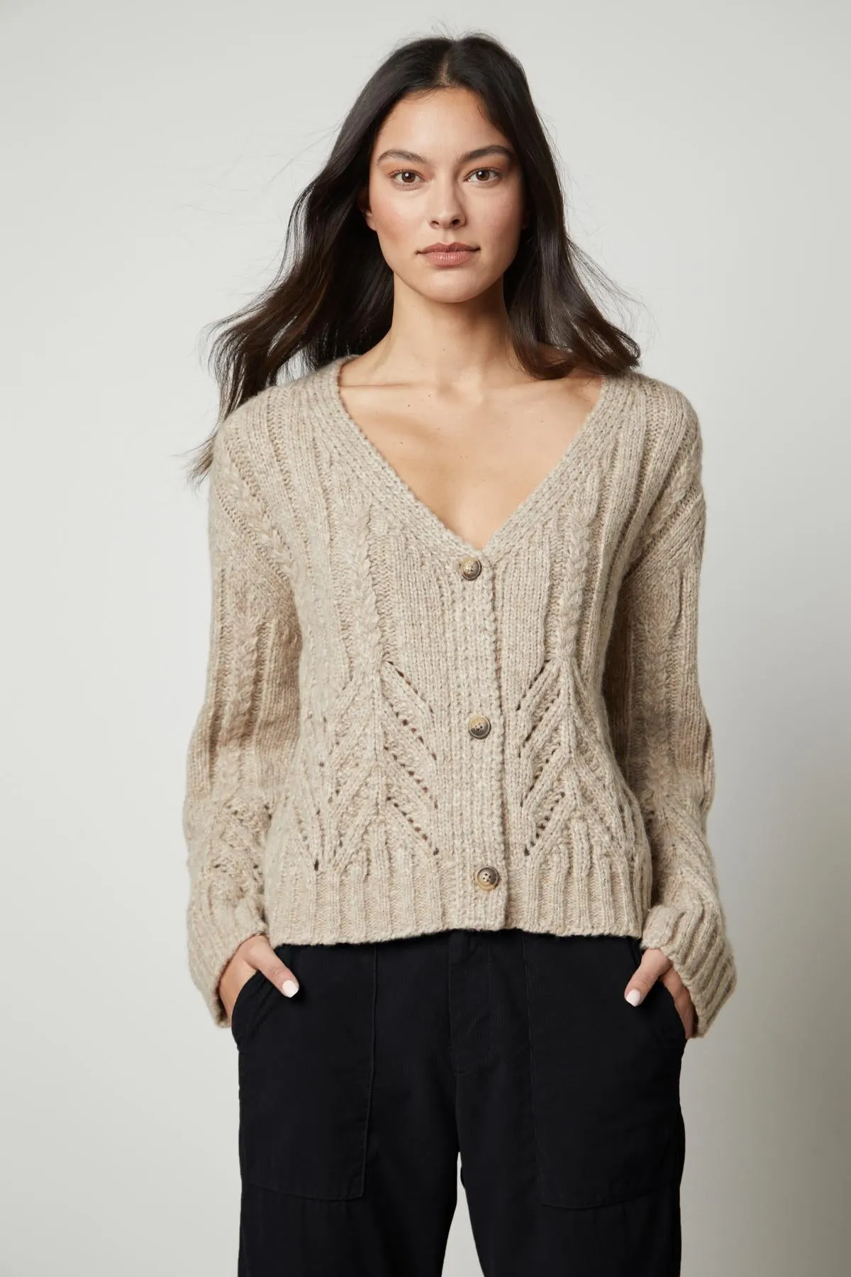 HAZEL ALPACA CABLE KNIT CARDIGAN