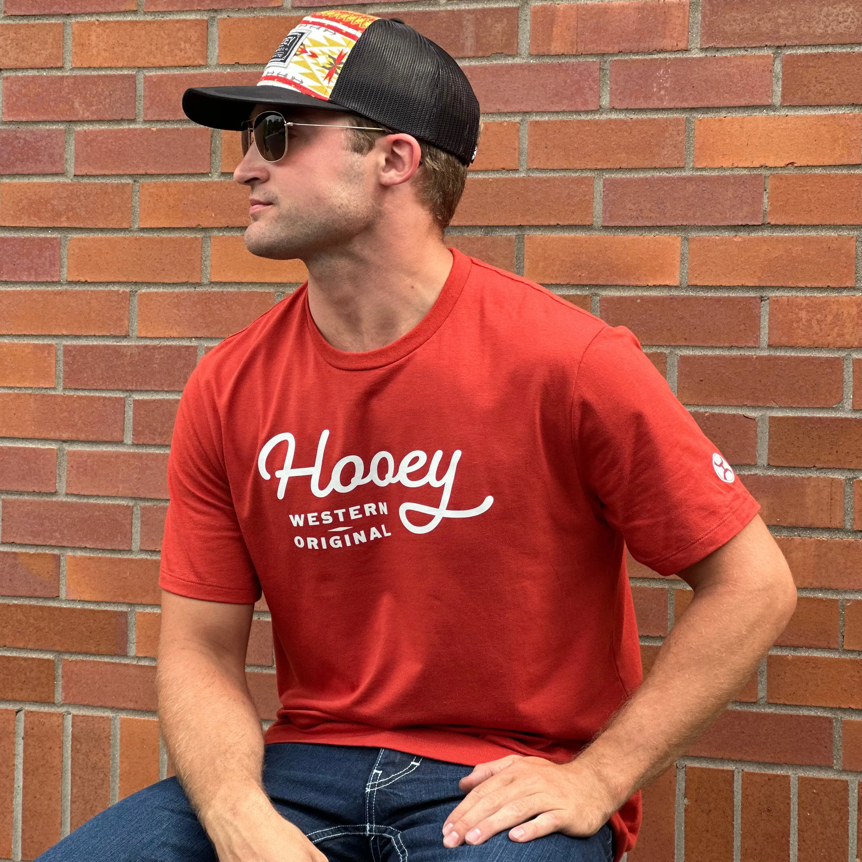 Hooey Men's OG Logo Tee in Crimson