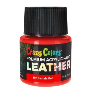 Hot Tamale Red Premium Acrylic Leather and Shoe Paint, 2 oz Bottle - Flexible, Crack, Scratch, Peel Resistant - Artist Create Custom Sneakers, Jackets, Bags, Purses, Furniture Artwork