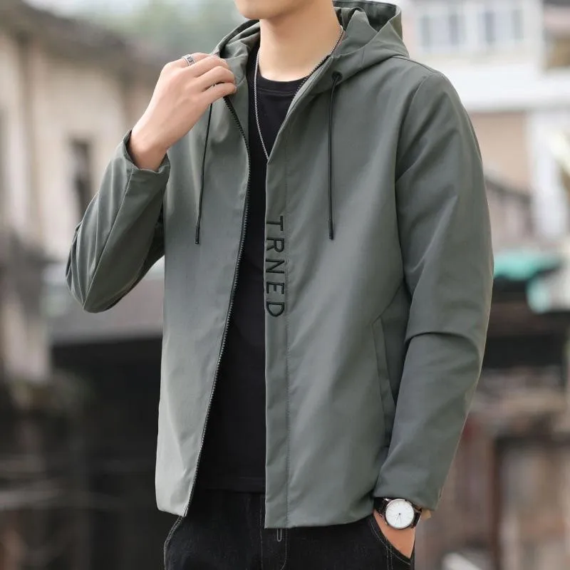 Jacket Slim Look Young Minimalist Stylish Hooded Tops Outerwear