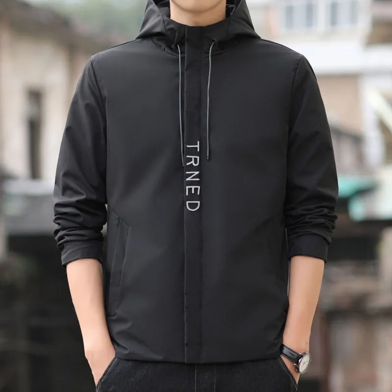 Jacket Slim Look Young Minimalist Stylish Hooded Tops Outerwear