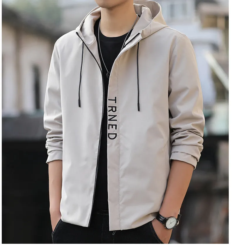 Jacket Slim Look Young Minimalist Stylish Hooded Tops Outerwear