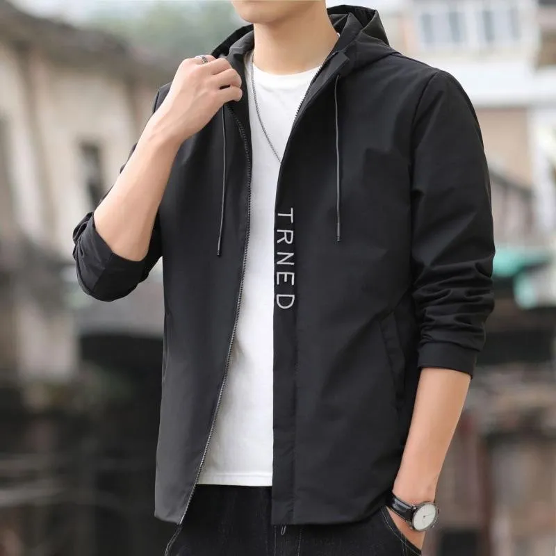 Jacket Slim Look Young Minimalist Stylish Hooded Tops Outerwear