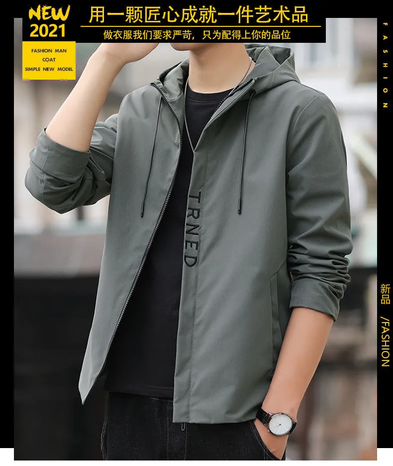 Jacket Slim Look Young Minimalist Stylish Hooded Tops Outerwear