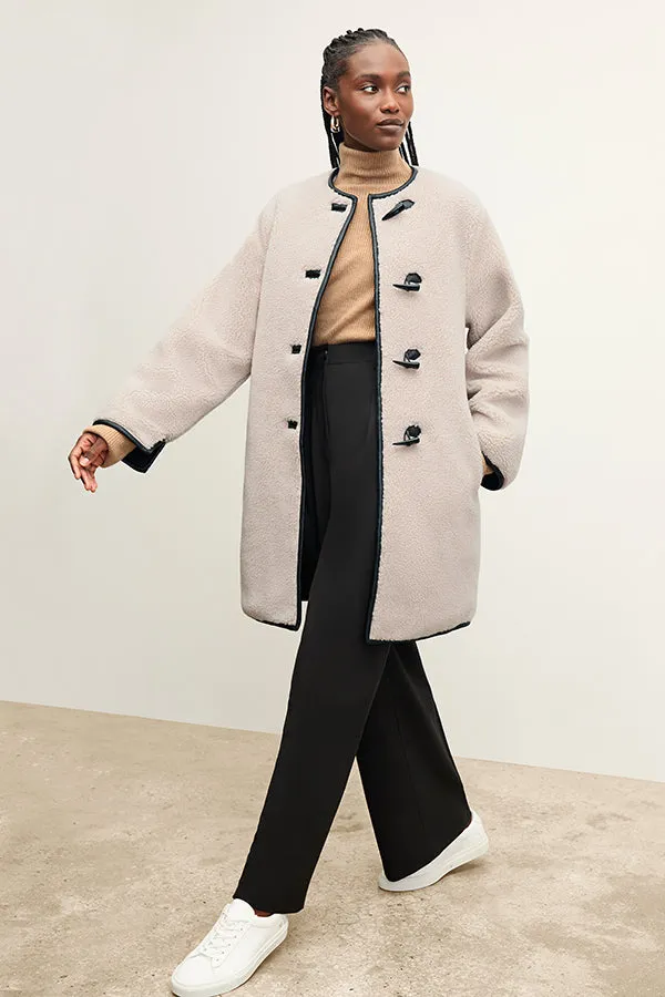 Katari Coat - Sherpa Knit :: Travertine