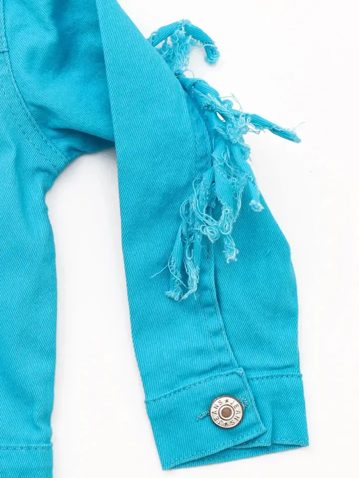 Kids Blue Fringe Denim Jackets