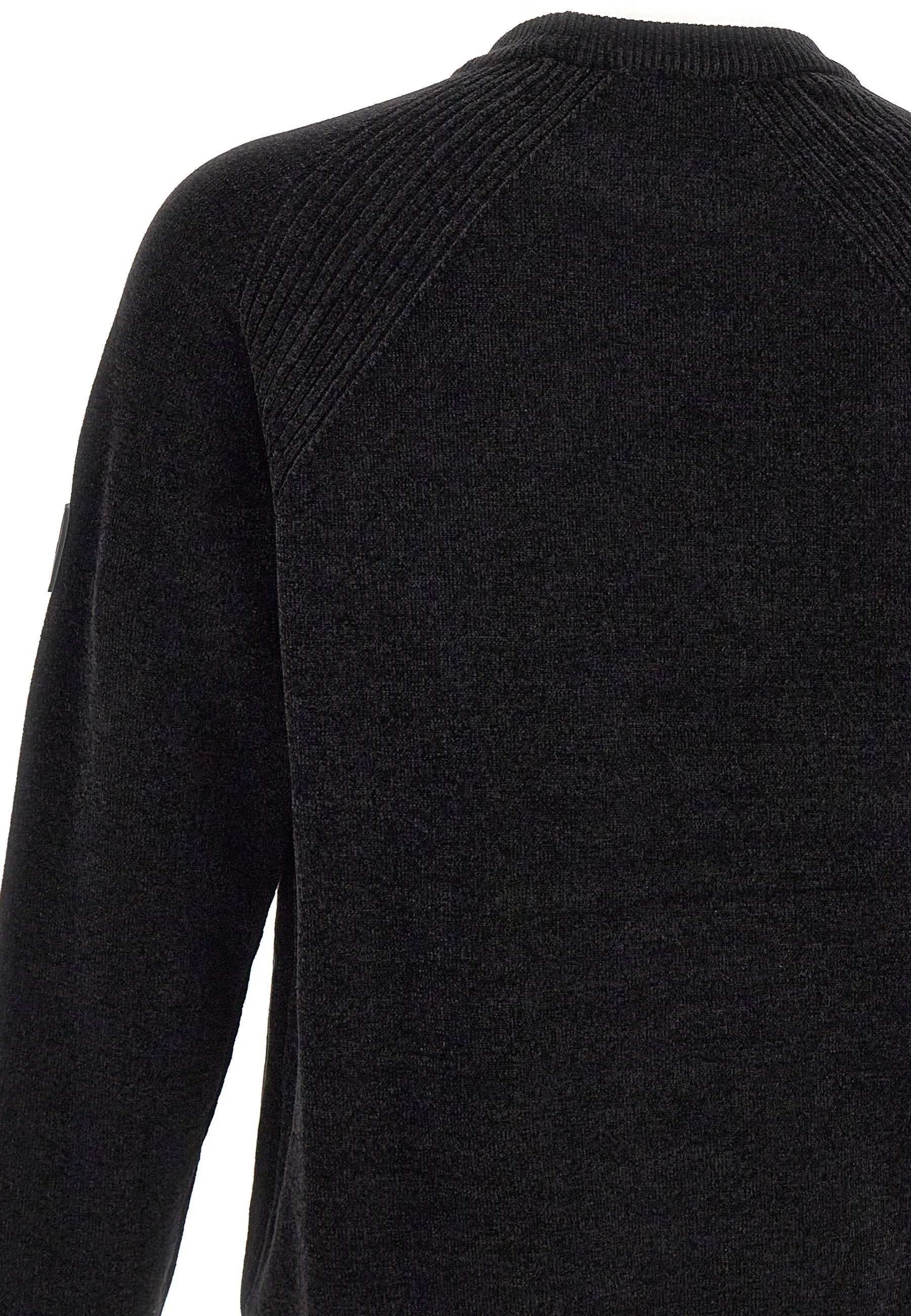 Manna Black Chenille Sweater for Men