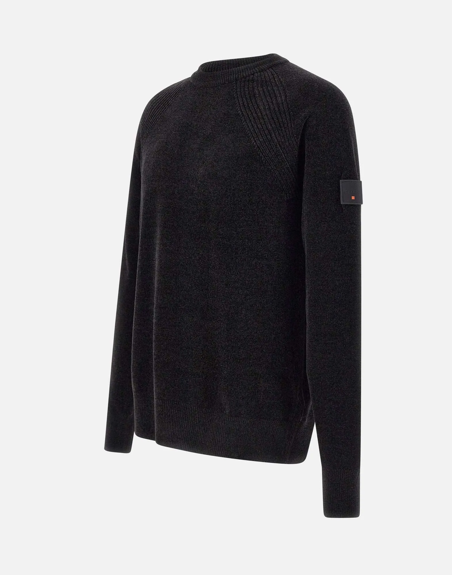 Manna Black Chenille Sweater for Men