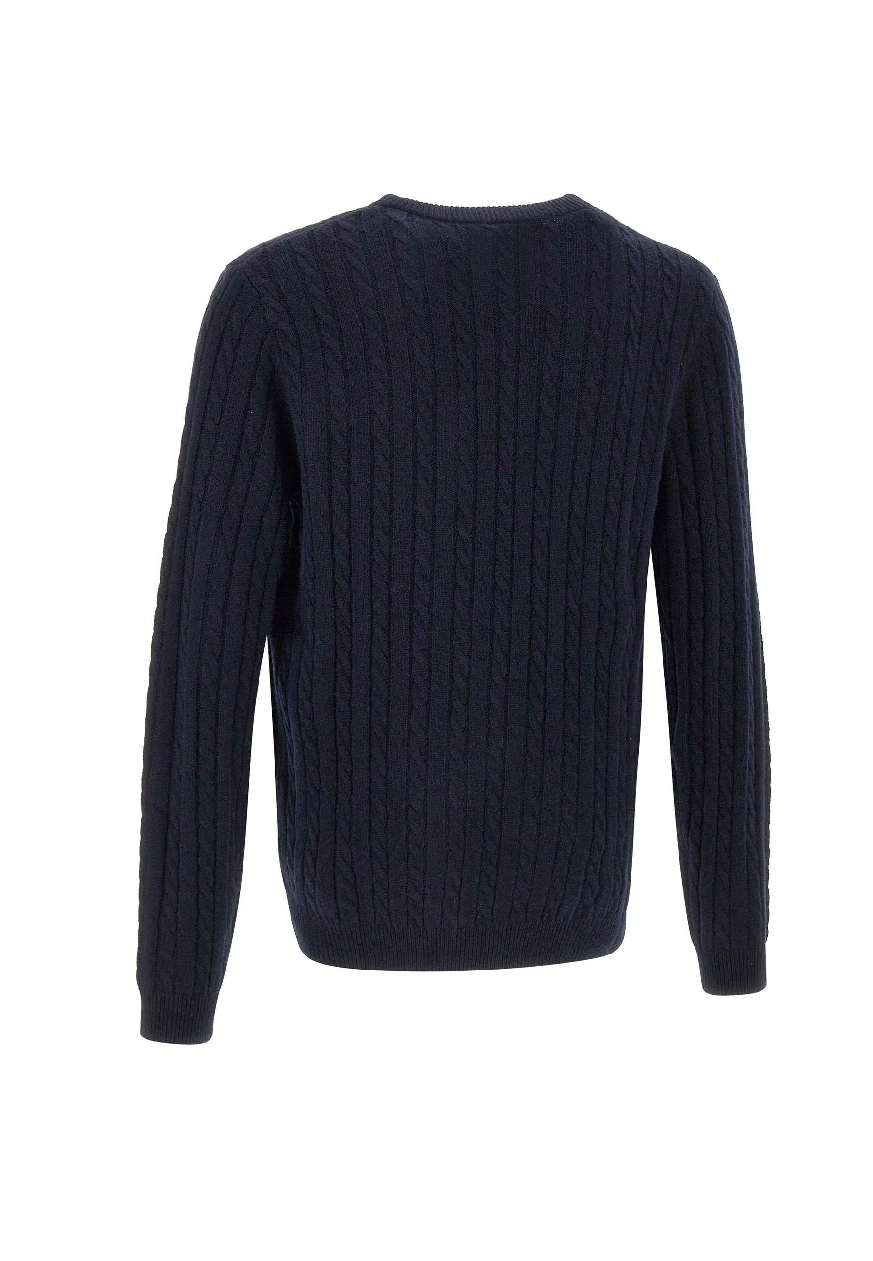 Men's Blue Cable Knit Sweater