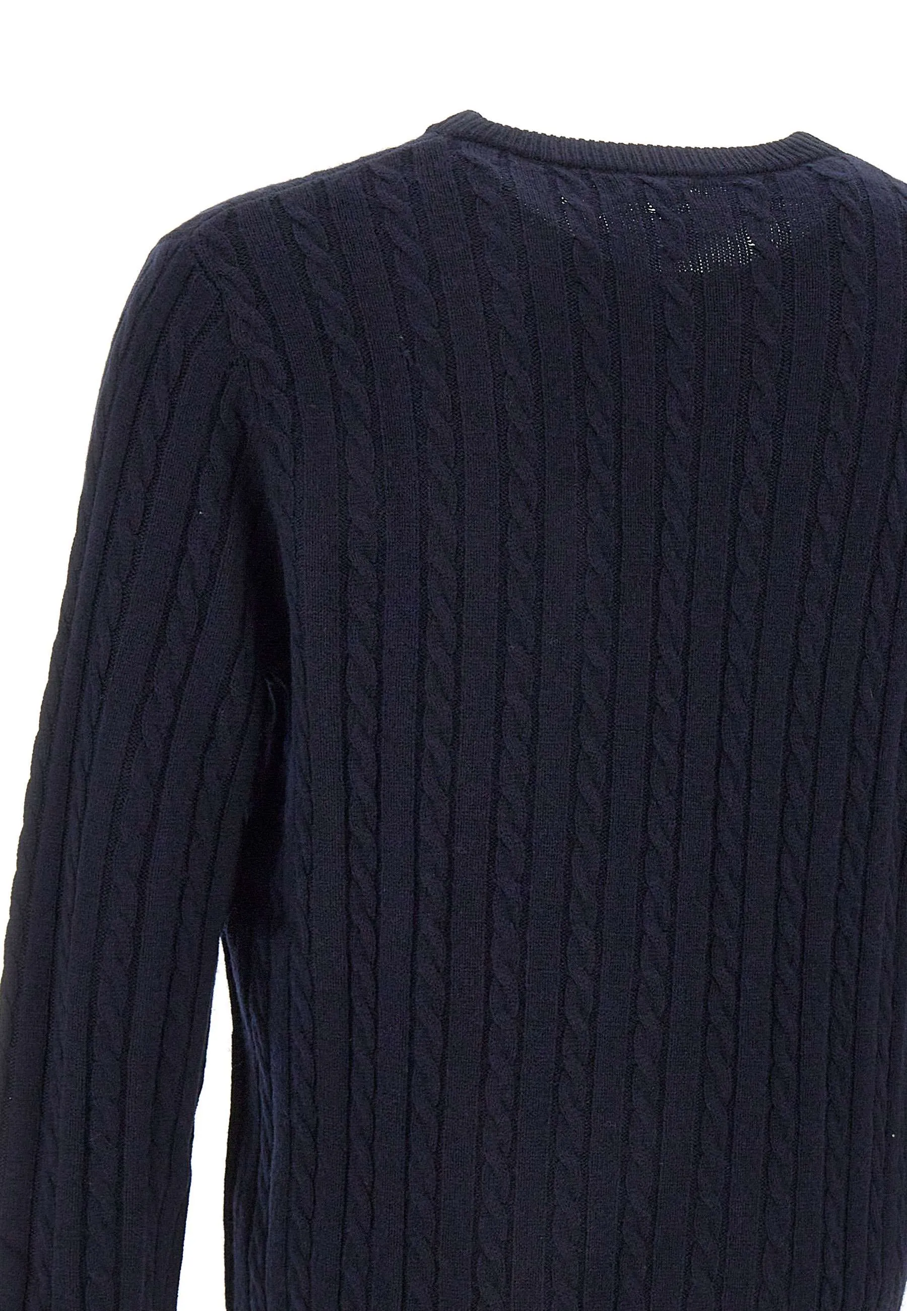 Men's Blue Cable Knit Sweater