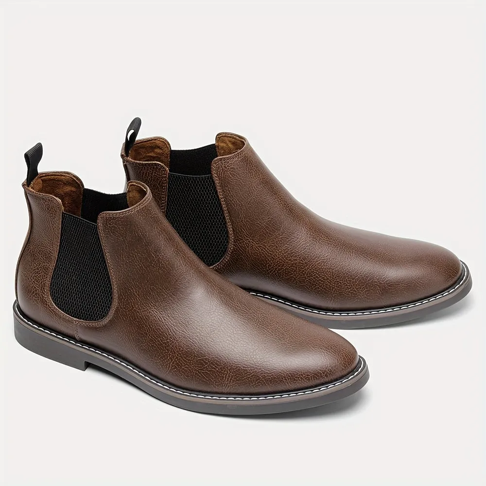 Men's Comfortable Chelsea Boots, Casual Walking Shoes, Slip-on Boots