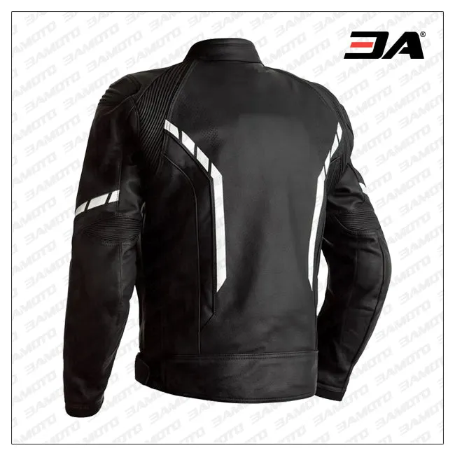 Motorcycle Black And White Leather Jacket