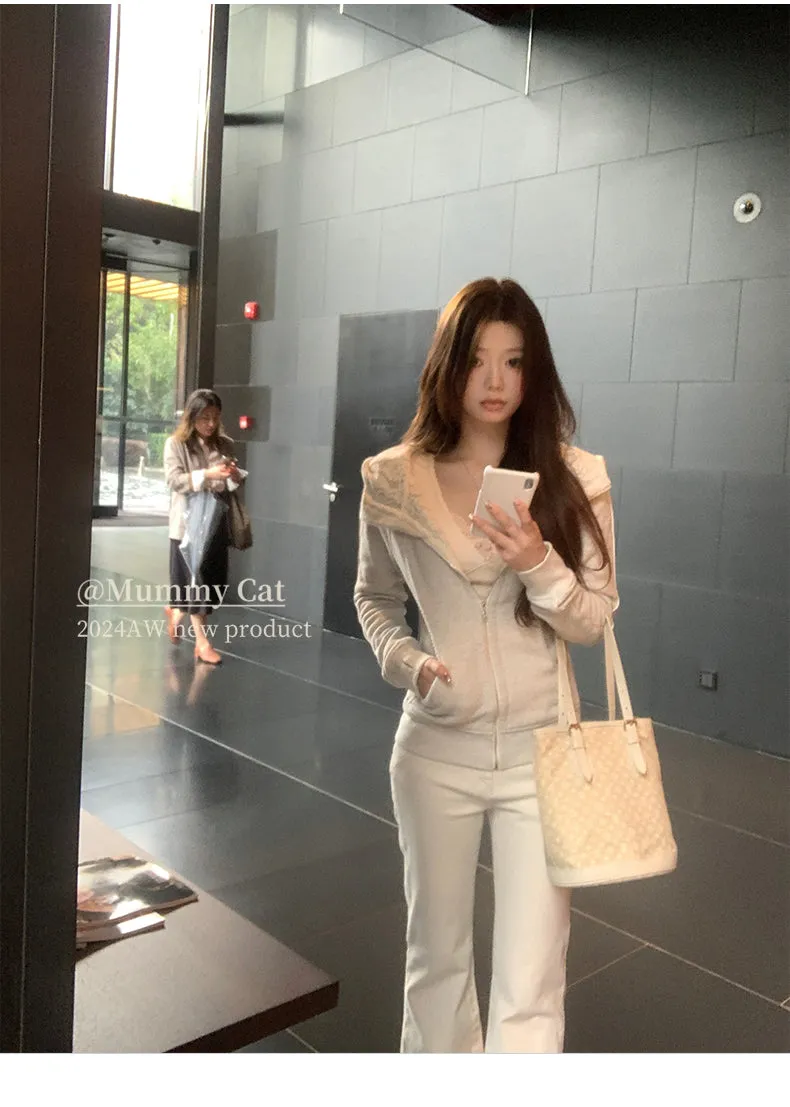 [Mummy Cat] My Spoiled Angel Slim Fit Sporty Hoodie Set