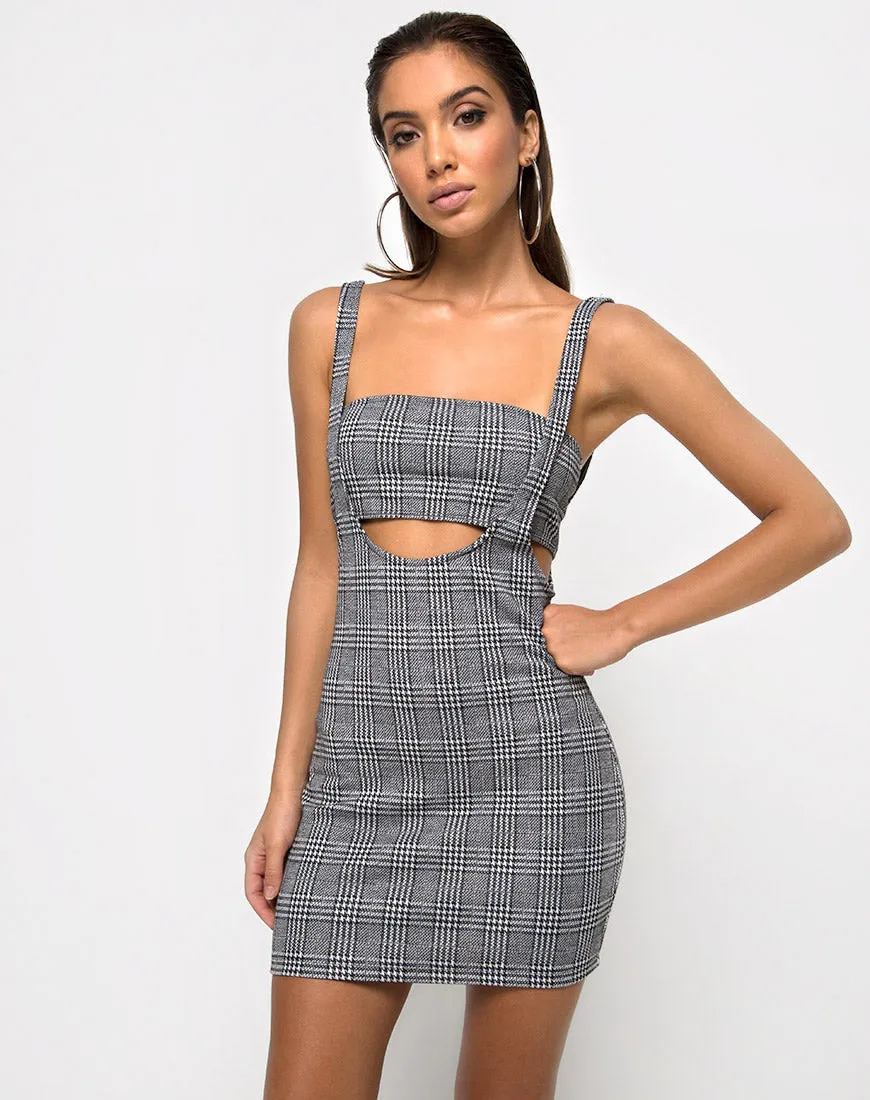 Petra Bodycon Dress in Charles Check Grey