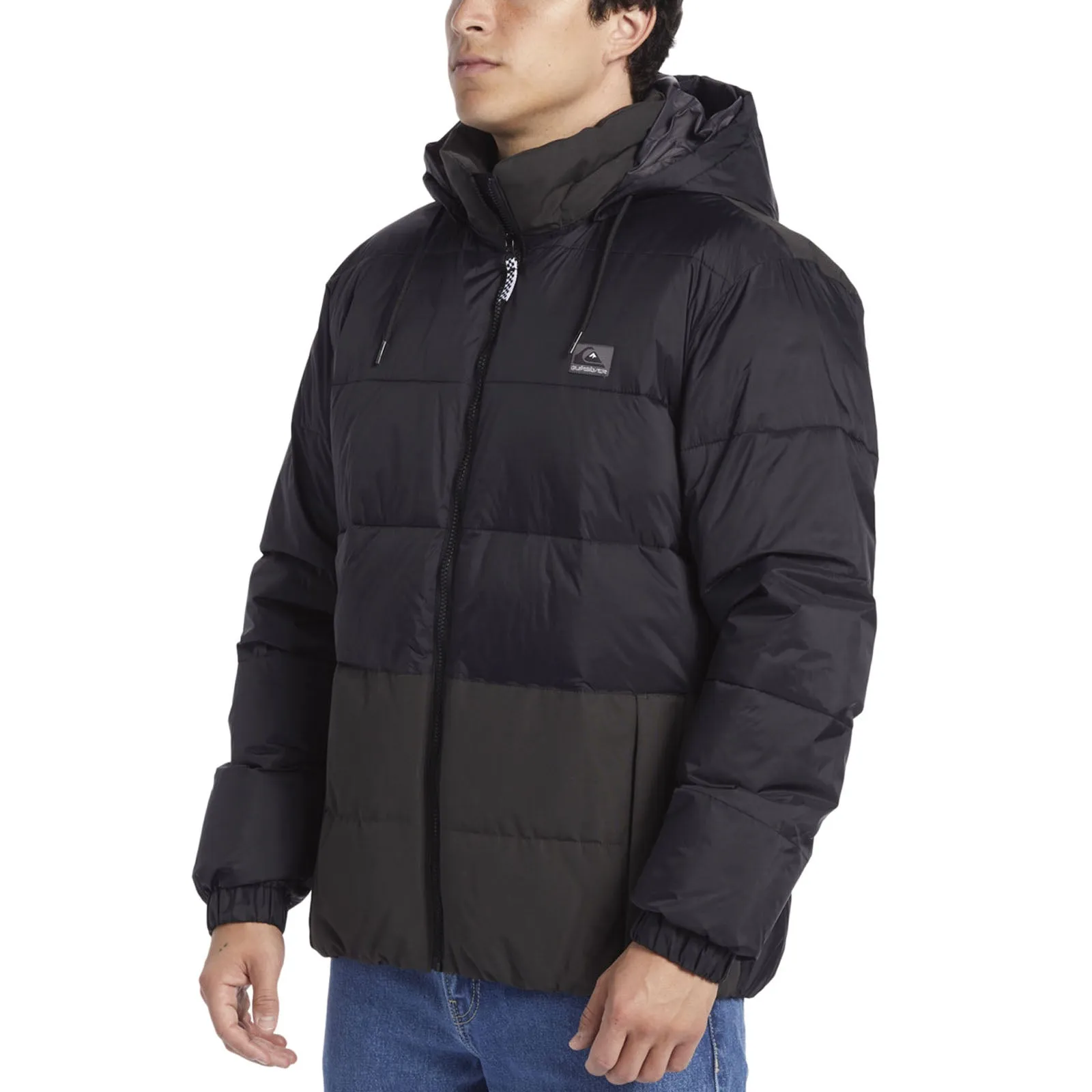 Quiksilver Mens Wolfs Shoulder Hooded Padded Jacket - Black