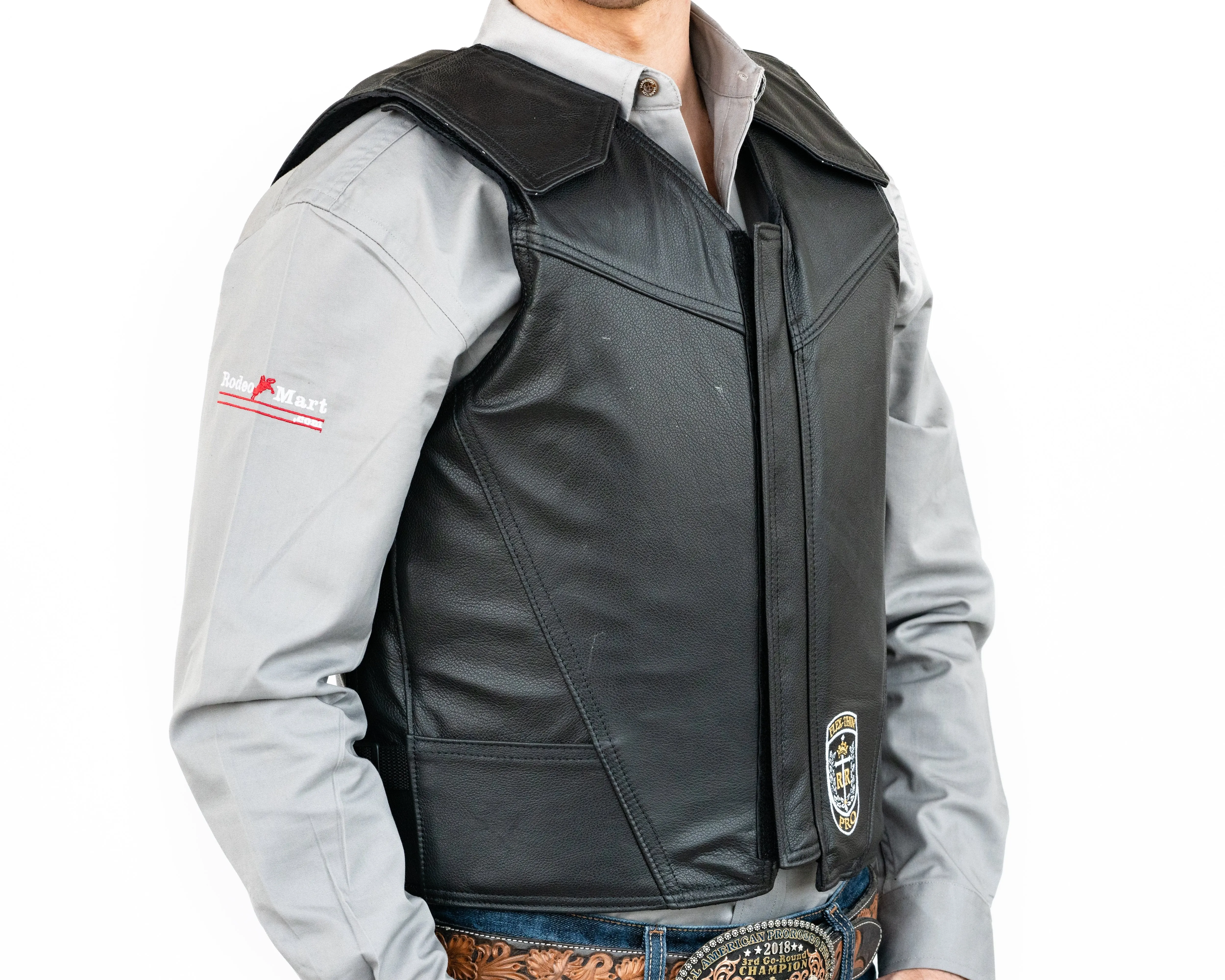 Ride Right Flex Thin Pro Leather Bull Riding Vest