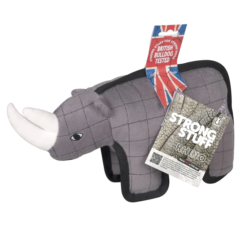 Strong Stuff Rhino Dog Toy with Squeaker